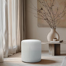  Color_Cream -- Roy Cream Microsuede Fabric Upholstered Stool IMAGE 2