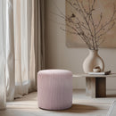  Color_Pink -- Roy Pink Microsuede Fabric Upholstered Stool IMAGE 2