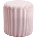  Color_Pink -- Roy Pink Microsuede Fabric Upholstered Stool IMAGE 3