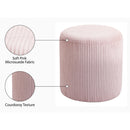  Color_Pink -- Roy Pink Microsuede Fabric Upholstered Stool IMAGE 7