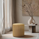  Color_Yellow -- Roy Yellow Microsuede Fabric Upholstered Stool IMAGE 2