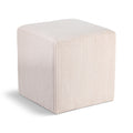 Meridian Roy Beige Microsuede Fabric Ottoman/Stool IMAGE 1