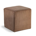 Color_Brown -- Roy Brown Microsuede Fabric Upholstered Stool IMAGE 1