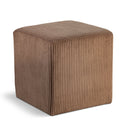 Meridian Roy Brown Microsuede Fabric Ottoman/Stool IMAGE 1