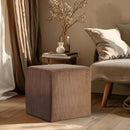 Meridian Roy Brown Microsuede Fabric Ottoman/Stool IMAGE 2