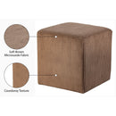 Meridian Roy Brown Microsuede Fabric Ottoman/Stool IMAGE 9