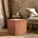 Meridian Roy Cognac Microsuede Fabric Ottoman/Stool IMAGE 2