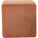 Meridian Roy Cognac Microsuede Fabric Ottoman/Stool IMAGE 5