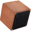 Meridian Roy Cognac Microsuede Fabric Ottoman/Stool IMAGE 7