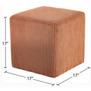 Meridian Roy Cognac Microsuede Fabric Ottoman/Stool IMAGE 8