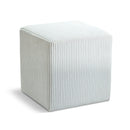 Meridian Roy Cream Microsuede Fabric Ottoman/Stool IMAGE 1