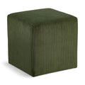  Color_Green -- Roy Green Microsuede Fabric Upholstered Stool IMAGE 1