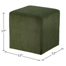 Meridian Roy Green Microsuede Fabric Ottoman/Stool IMAGE 8