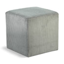 Meridian Roy Grey Microsuede Fabric Ottoman/Stool IMAGE 1