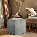Meridian Roy Grey Microsuede Fabric Ottoman/Stool IMAGE 2