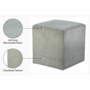 Meridian Roy Grey Microsuede Fabric Ottoman/Stool IMAGE 9