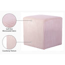 Color_Pink -- Roy Pink Microsuede Fabric Upholstered Stool IMAGE 8