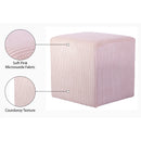 Meridian Roy Pink Microsuede Fabric Ottoman/Stool IMAGE 8