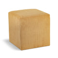  Color_Yellow -- Roy Yellow Microsuede Fabric Upholstered Stool IMAGE 1