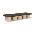  Color_Brown/ Natural -- Pavilion Brown Boucle Fabric Upholstered 10 pc Modular Bench IMAGE 1