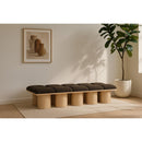 Meridian Pavilion Brown Boucle Fabric Bench IMAGE 2