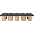  Color_Brown/ Natural -- Pavilion Brown Boucle Fabric Upholstered 10 pc Modular Bench IMAGE 3