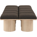Meridian Pavilion Brown Boucle Fabric Bench IMAGE 4
