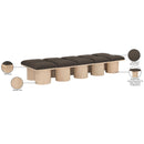 Color_Brown/ Natural -- Pavilion Brown Boucle Fabric Upholstered 10 pc Modular Bench IMAGE 7