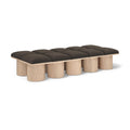  Color_Brown/ Natural -- Pavilion Brown Boucle Fabric Upholstered 10 pc Modular Bench IMAGE 1