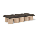  Color_Brown/ Natural -- Pavilion Brown Boucle Fabric Upholstered 10 pc Modular Bench IMAGE 1