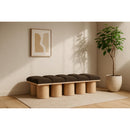  Color_Brown/ Natural -- Pavilion Brown Boucle Fabric Upholstered 10 pc Modular Bench IMAGE 2