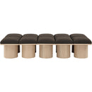  Color_Brown/ Natural -- Pavilion Brown Boucle Fabric Upholstered 10 pc Modular Bench IMAGE 3