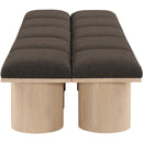 Meridian Pavilion Brown Boucle Fabric Bench IMAGE 4