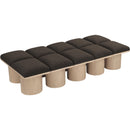  Color_Brown/ Natural -- Pavilion Brown Boucle Fabric Upholstered 10 pc Modular Bench IMAGE 5