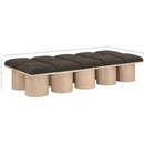 Meridian Pavilion Brown Boucle Fabric Bench IMAGE 7