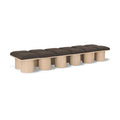  Color_Brown/ Natural -- Pavilion Brown Boucle Fabric Upholstered 12 pc Modular Bench IMAGE 1
