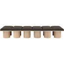  Color_Brown/ Natural -- Pavilion Brown Boucle Fabric Upholstered 12 pc Modular Bench IMAGE 3