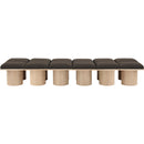 Meridian Pavilion Brown Boucle Fabric Bench IMAGE 3