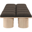 Meridian Pavilion Brown Boucle Fabric Bench IMAGE 4