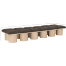  Color_Brown/ Natural -- Pavilion Brown Boucle Fabric Upholstered 12 pc Modular Bench IMAGE 6