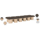 Meridian Pavilion Brown Boucle Fabric Bench IMAGE 7