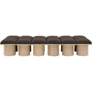  Color_Brown/ Natural -- Pavilion Brown Boucle Fabric Upholstered 12 pc Modular Bench IMAGE 3