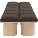 Meridian Pavilion Brown Boucle Fabric Bench IMAGE 4