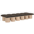 Meridian Pavilion Brown Boucle Fabric Bench IMAGE 7