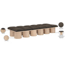  Color_Brown/ Natural -- Pavilion Brown Boucle Fabric Upholstered 12 pc Modular Bench IMAGE 8