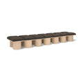  Color_Brown/ Natural -- Pavilion Brown Boucle Fabric Upholstered 14 pc Modular Bench IMAGE 1