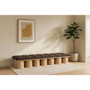 Meridian Pavilion Brown Boucle Fabric Bench IMAGE 2