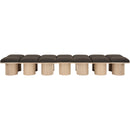 Meridian Pavilion Brown Boucle Fabric Bench IMAGE 3