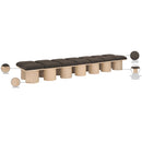 Meridian Pavilion Brown Boucle Fabric Bench IMAGE 7