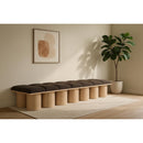 Meridian Pavilion Brown Boucle Fabric Bench IMAGE 2